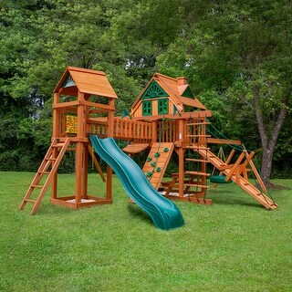 Gorilla Playsets Pioneer Peak Treehouse Wood Swing Set - Amber
