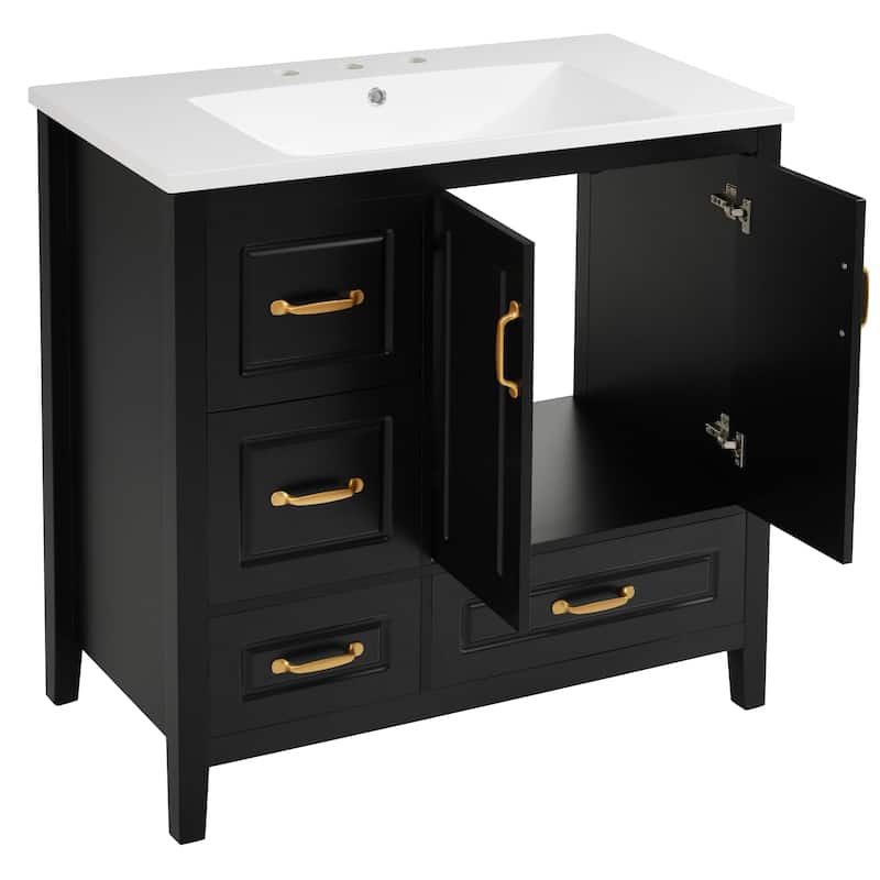Christopher Knight Home - Simon 36" Resin Vanity with Sink and Soft-Closing Storage