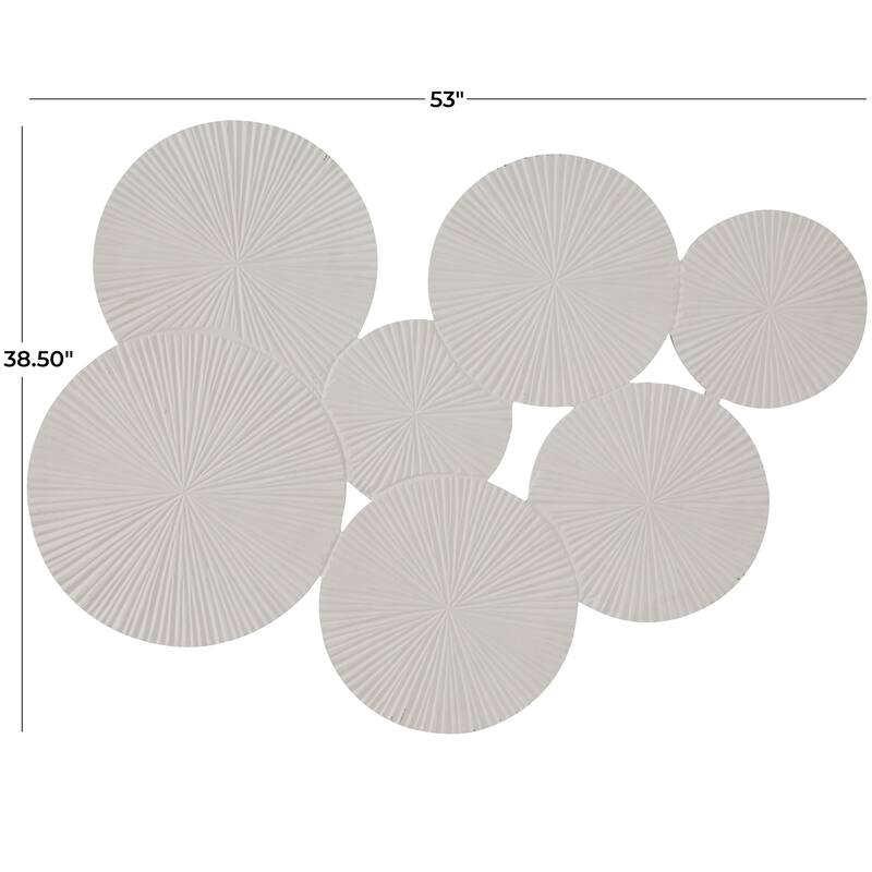 Delicate Wood Carved Pinwheel Plate Wall Decor - White or Black