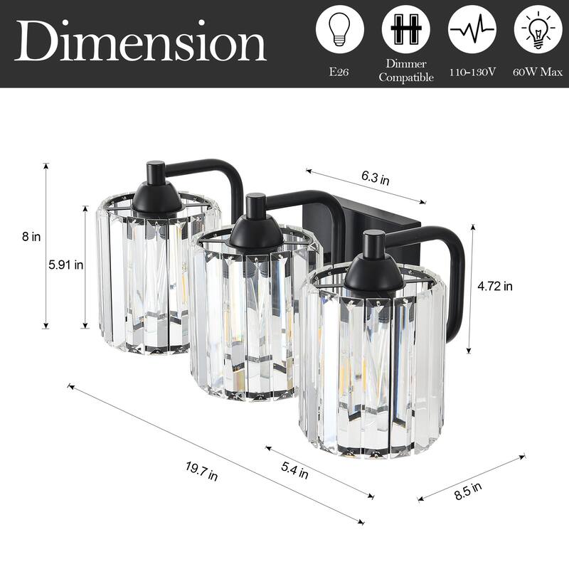 Crystal Dimmable Wall Sconce Light