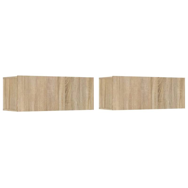vidaXL TV Cabinet Set of 2 Sonoma Oak Engineered Wood - 13.8 x 31.5 x 15.7 in