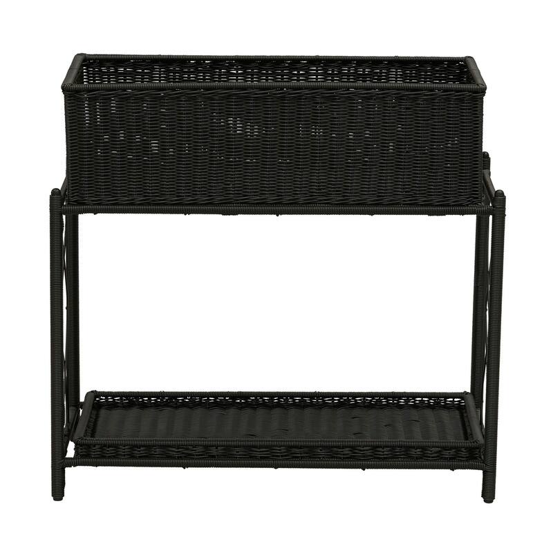 Household Essentials Raised 2-Tier Plant Stand with 2 Interchangeable Shelves