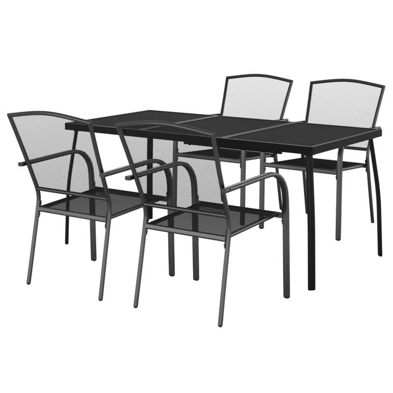 vidaXL Garden Dining Set Anthracite Steel