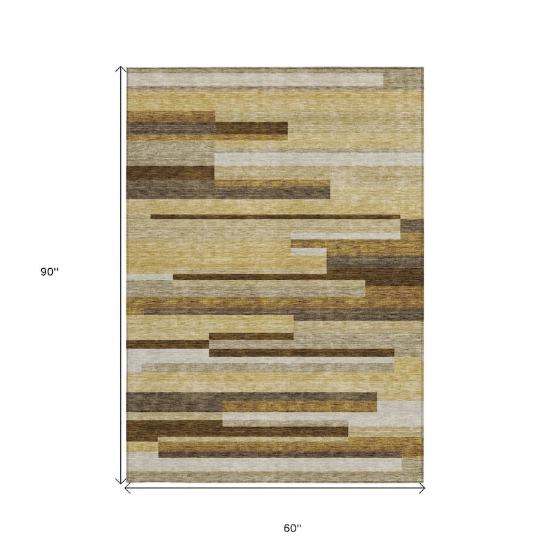 HomeRoots Striped Transitional Rectangle Outdoor Rug