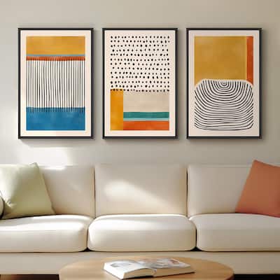 3 Piece Mid-century Modern Canvas Prints Paintings Artwork