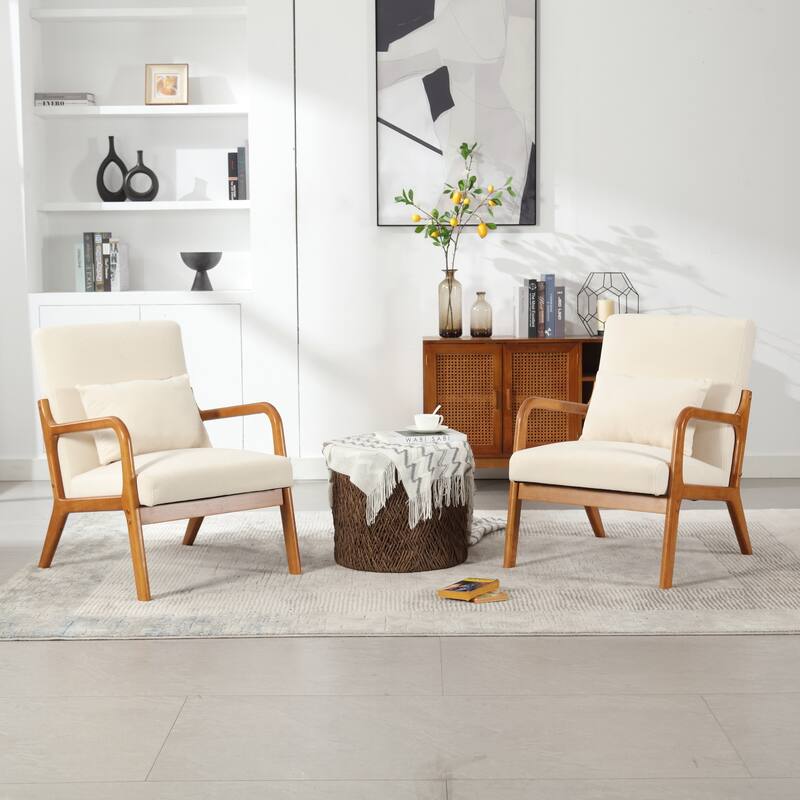 Modern Accent Chair Solid Wood Padding Lounge Armchairs - 23.23" * 29.53" * 30.71"