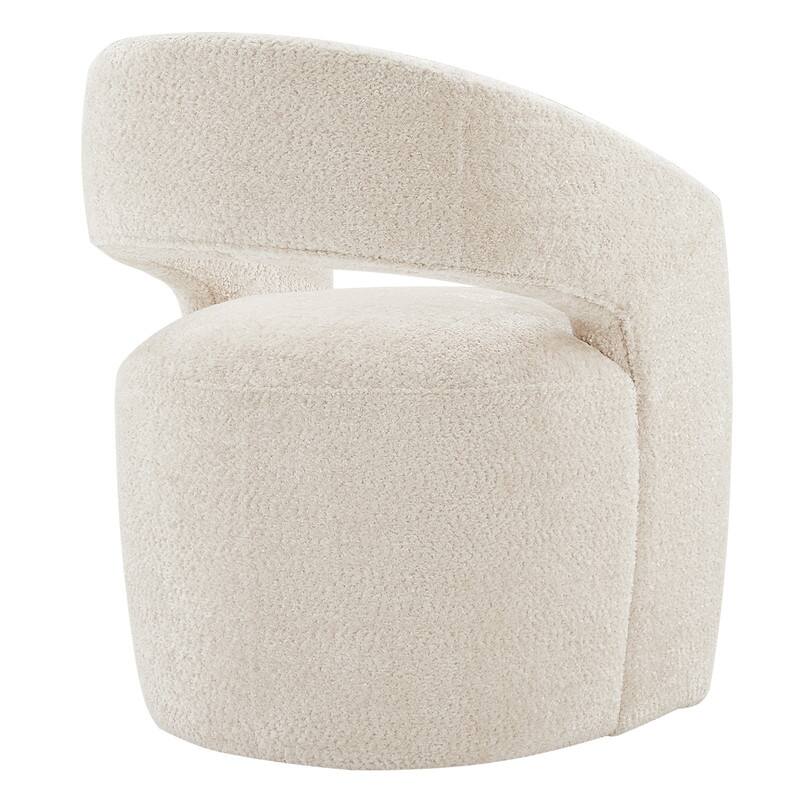 Spruce & Spring Joey Barrel Accent Chair with Casters for Living Room, Office, or Reading Nook