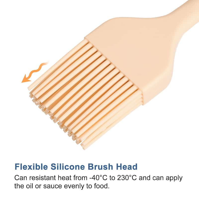 Basting Pastry Brush, 8” Silicone Flexible Brushes for Baking - Pink