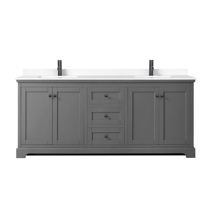 Wyndham Collection Avery 80" Free Standing Double Basin Vanity Set