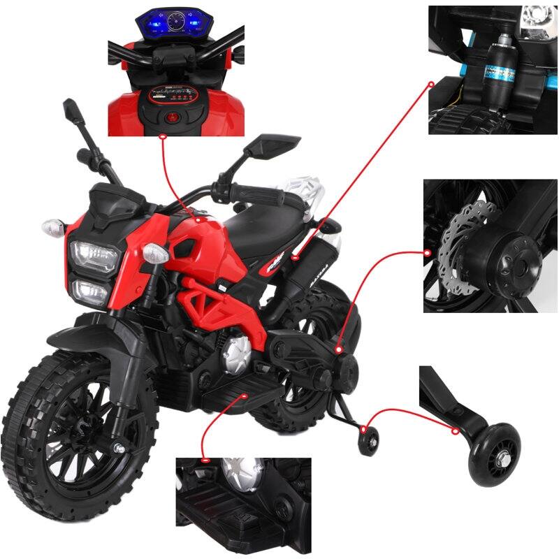 Kids 12V Ride-On Electric Dirt Bike with Manual Throttle, Soft Seat, and Safety Features