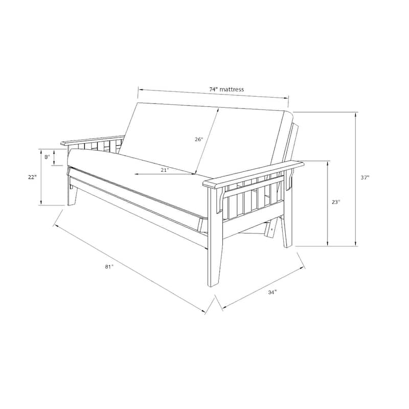 Somette Tucson Rustic Walnut Fullsize Futon Set with Storage Drawers