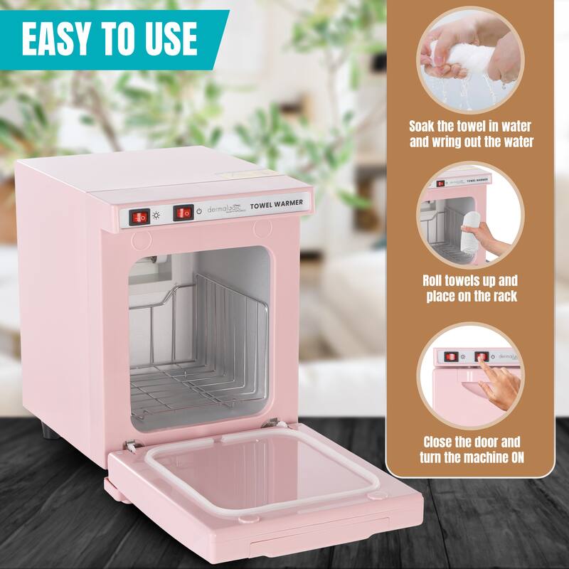 2in1 Towel Warmer UV Sterilizer (5L) for Salon Spa Beauty Massage and Home Use, Pink
