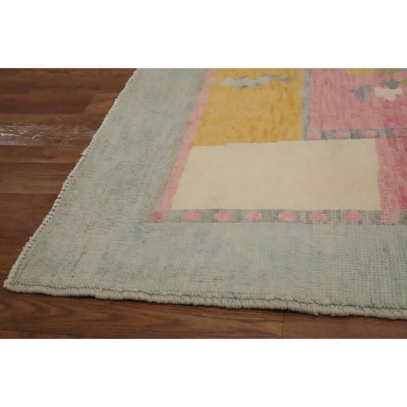 Hand Knotted Oriental 100% Wool Carpet Modern Geometric Multi-Colored Gabbeh Area Rug - 12' 0'' X 9' 3''