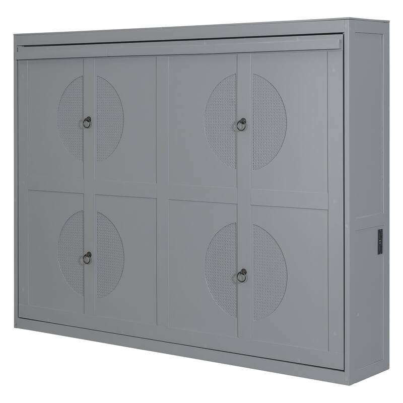 Space-Saving Queen Murphy Bed with Cabinet, Foldable Wall Bed, Durable Wood Frame & Comfortable Mattress Support