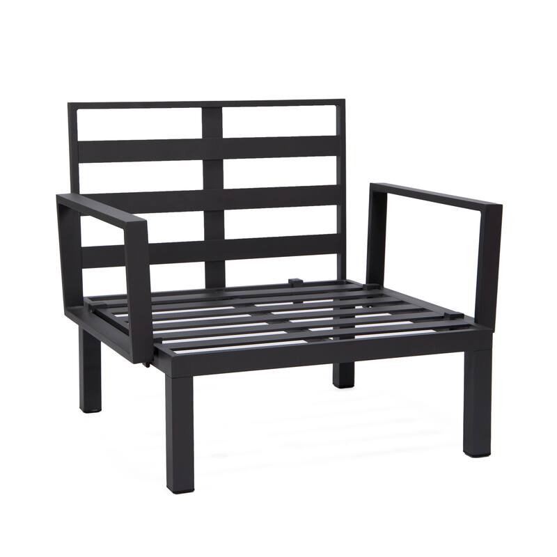 LeisureMod Hamilton Modern 2-Piece Accent Arm Chair with Removable Cushion, 2-Seater Sofa for Home Outdoor Patio Porch Garden