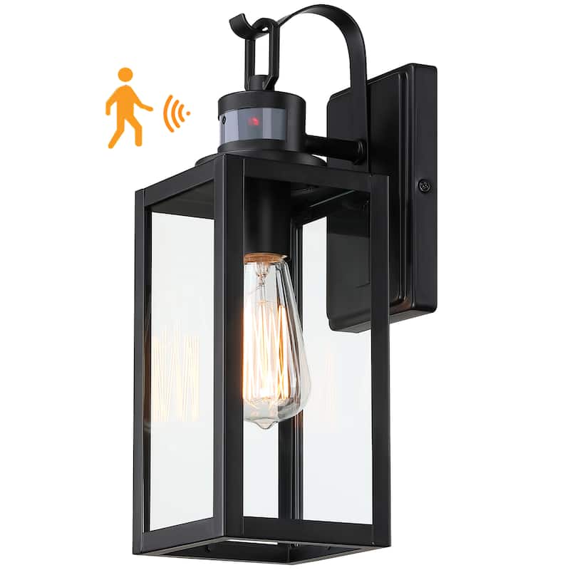 1-Light Motion Sensor Outdoor Wall Light - Matte Black