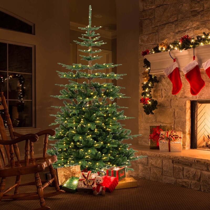 Costway 7 FT Artificial Xmas Tree with 1303 PE PVC Branch Tips 500 - See Details