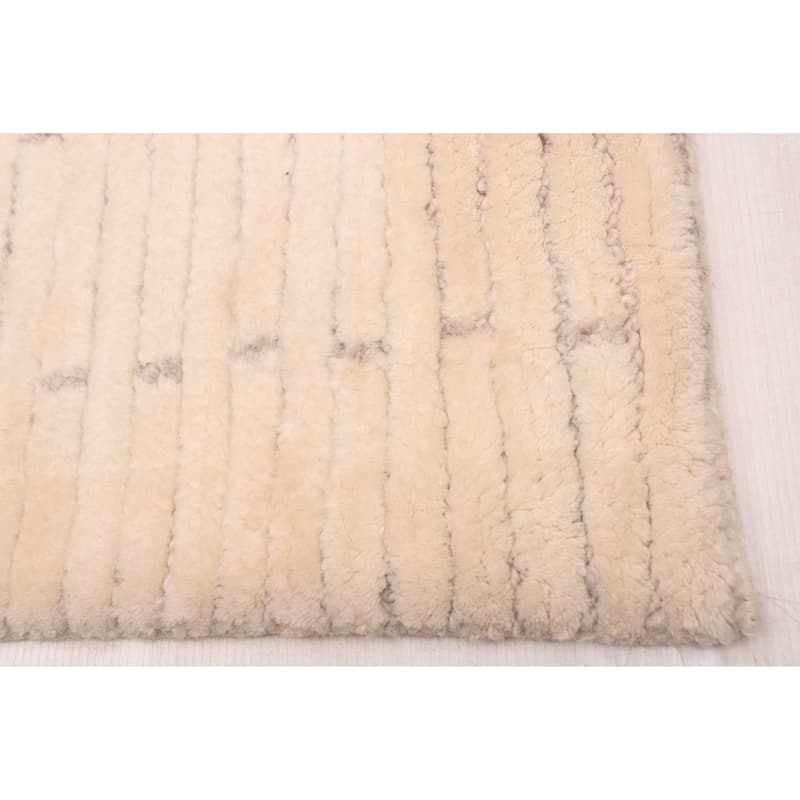 ECARPETGALLERY Hand-knotted Looma Cream Wool Rug - 8'0 x 9'10