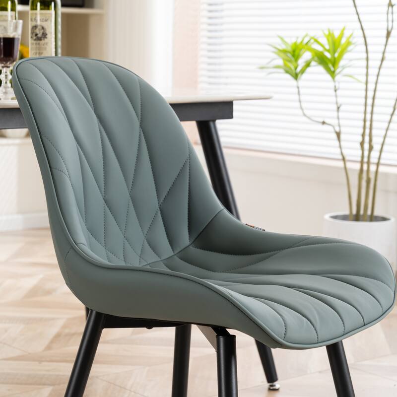 Modern Dining Chairs Set of 2 with Curved Backrest