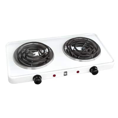 Bene Casa double electric burner in white, double burner coils, portable double electric burner,