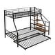 preview thumbnail 10 of 15, Stylish & Simple Twin over Full Size Metal Bunk Bed with Trundle and Storage Staircase, Strong & Sturdy Construction, Black
