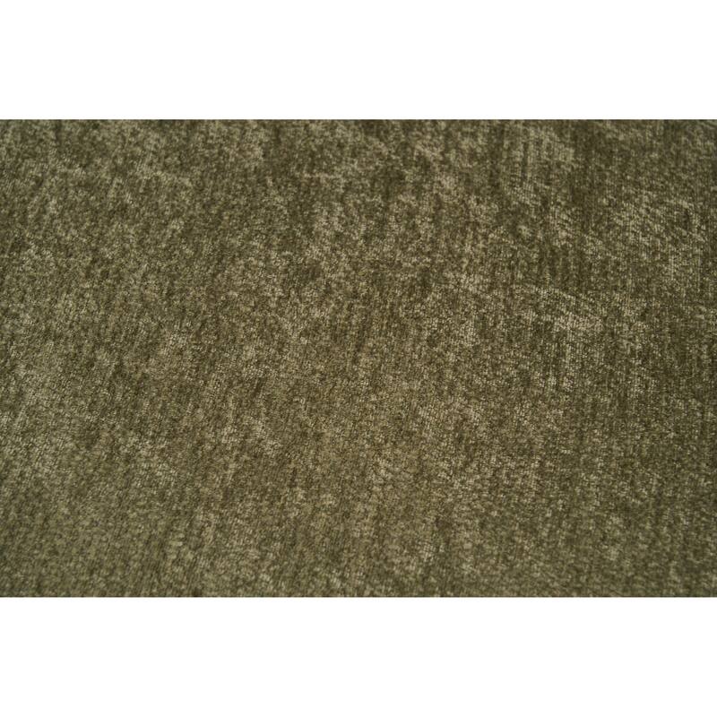 Crescent-Shaped Modular Sofa for Apartments, Chenille Low-Back Deep-Seat Sofa, Small Compression Sofa with Pillows