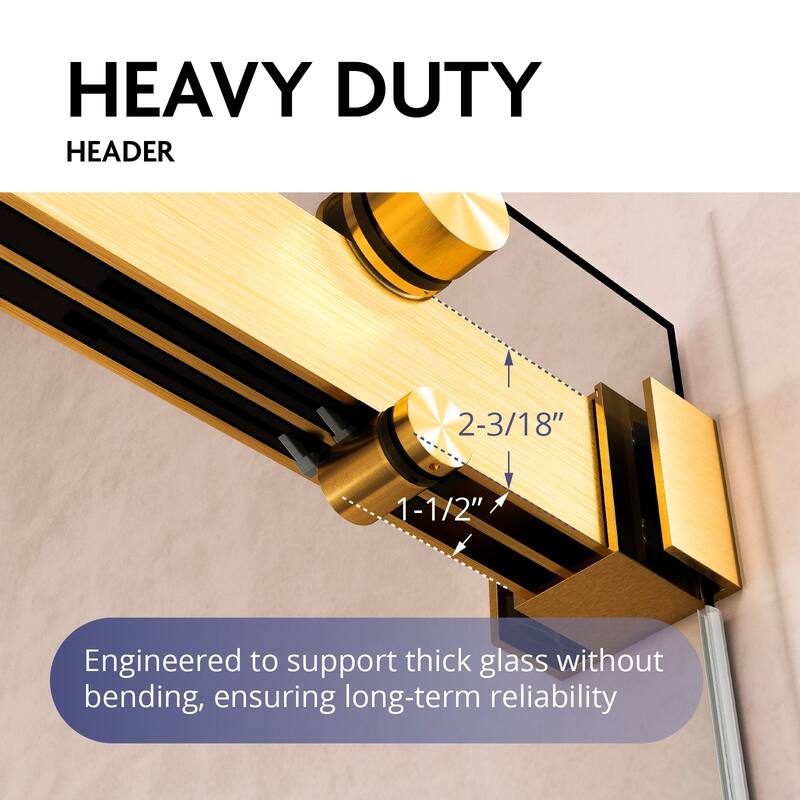 Glassic 44" - 48" W X 78" H Soft Closing Frameless Double Sliding Shower Doors with 3/8" Clear Tempered Glass