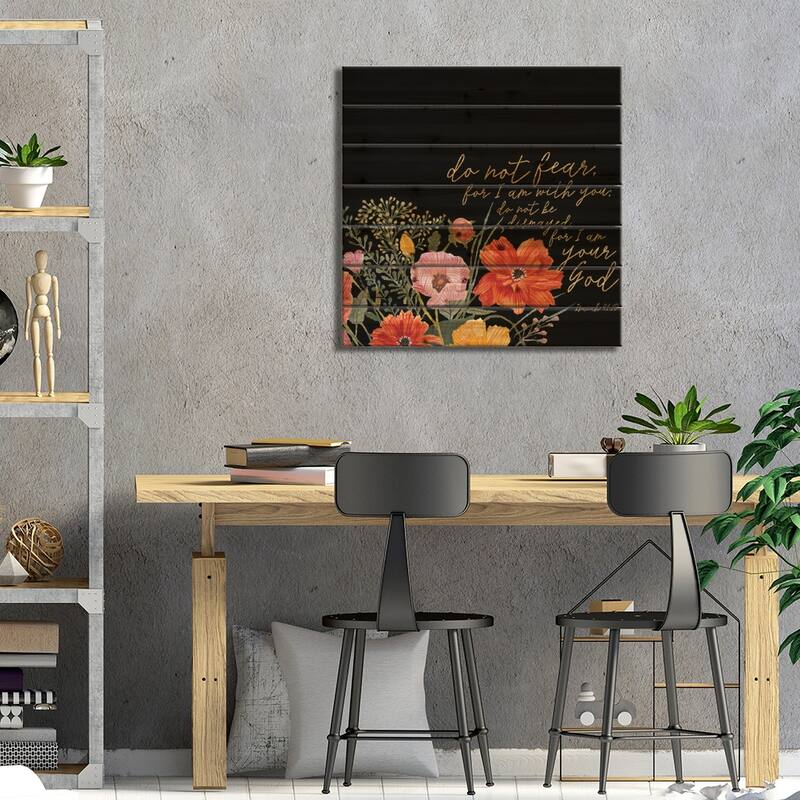 Floral Faith III Print On Wood by Studio W - Multi-Color