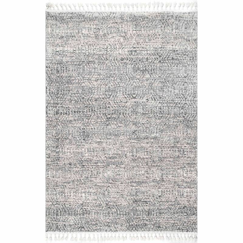 Nuloom Geometric Arielle Soft Trellis Textured Tassel Area Rug
