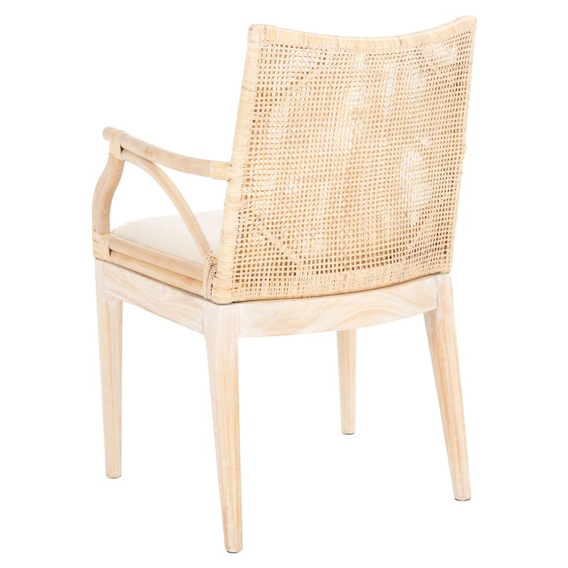 SAFAVIEH Vasatha Tropical Coastal Cushion Arm Chair - 21.5" W x 23.5" L x 32.3" H - 22"Wx24"Dx32"H