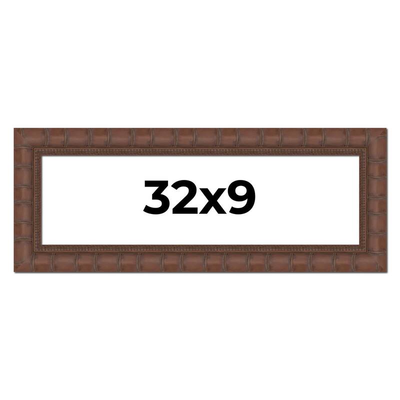 32x9 Frame Pewter Solid Wood Picture Frame Width 1.625 Inches | Interior Frame Depth 0.6875 Inches