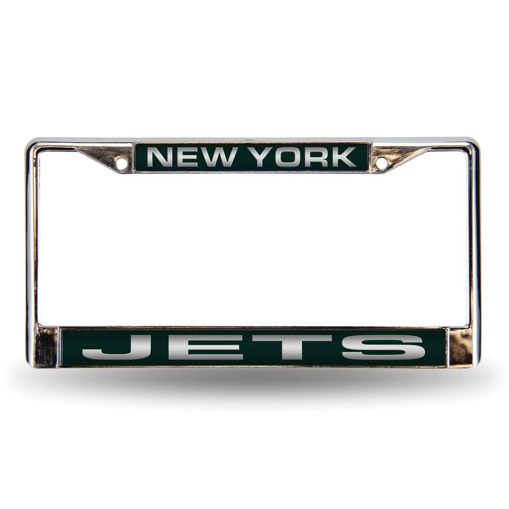 NFL New York Jets Green Laser Chrome Acrylic License Plate Wall Frame