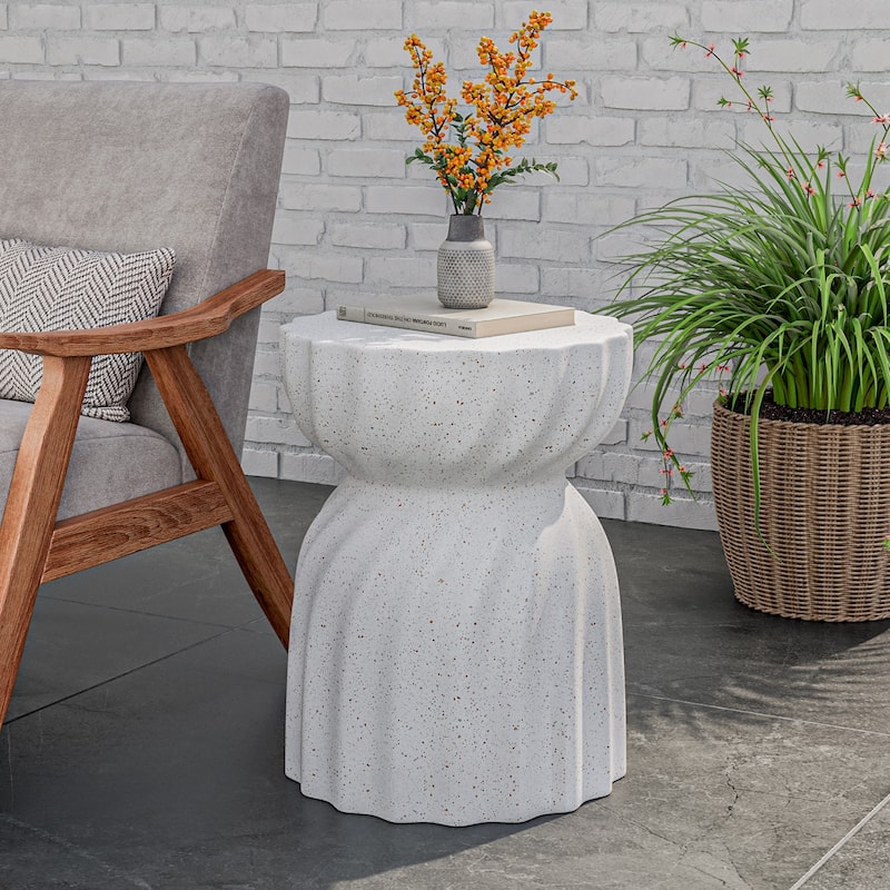 COSIEST Round 14' Outdoor Side Table - White-Specialty