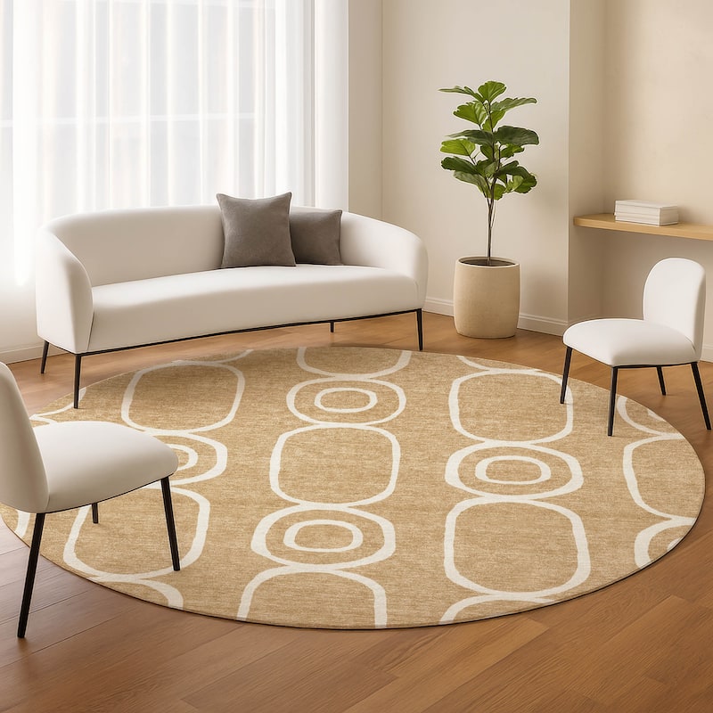 Machine Washable Indoor/ Outdoor Modern Vibe Chantille Rug