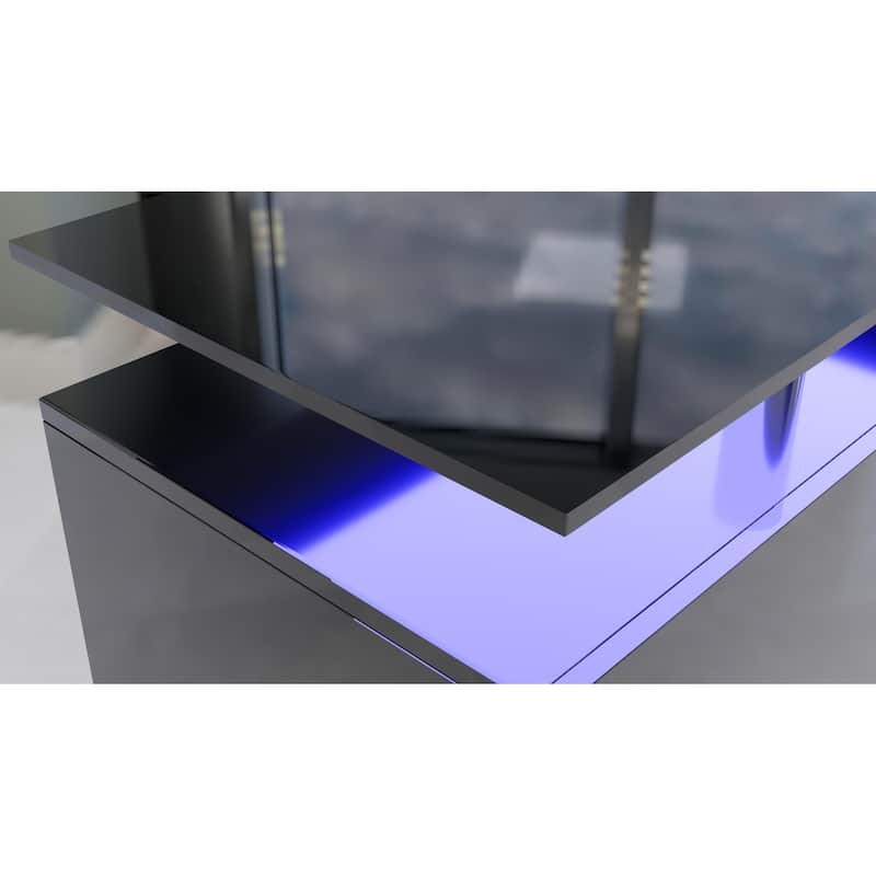 Modern 63" Fireplace TV Stand with Tiers Storage Space for TVs Up to 50"