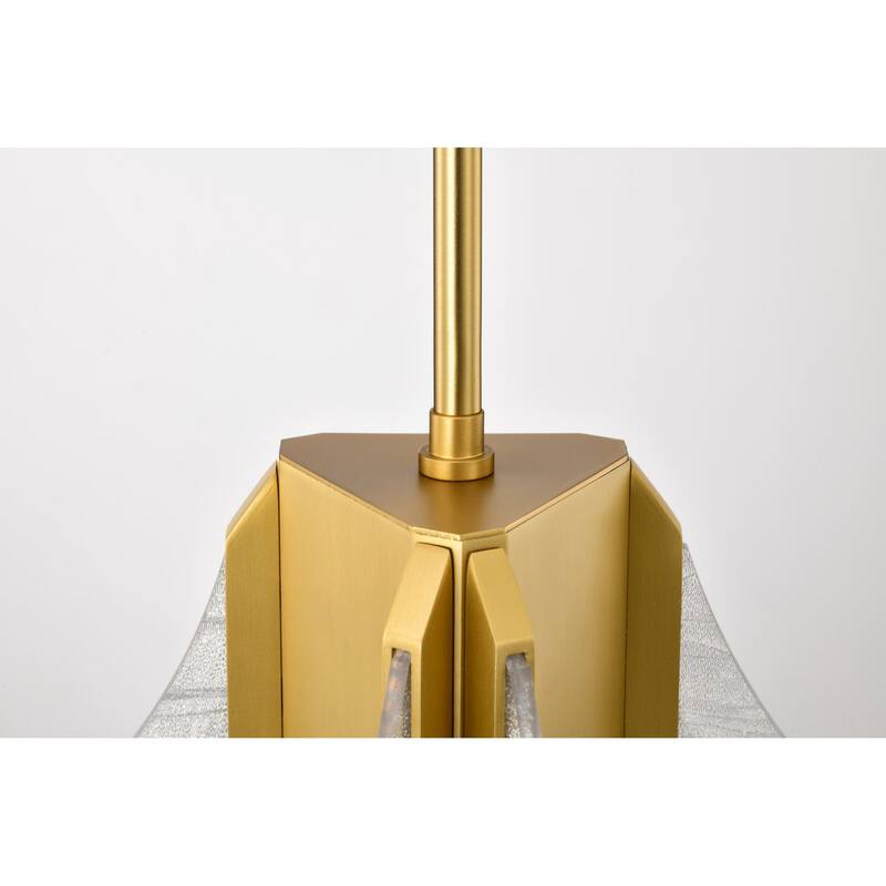 Idris LED 3 Light Pendant Vintage Brass Finish Light Guide Panels - Vintage Brass
