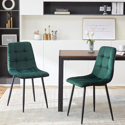 Mid Century Modern Velvet Dining Chairs Set Of 2 For Kitchen, Living Room