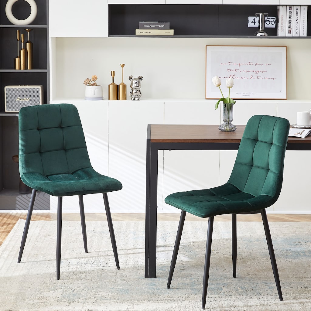 Mid Century Modern Velvet Dining Chairs Set Of 2 For Kitchen, Living Room