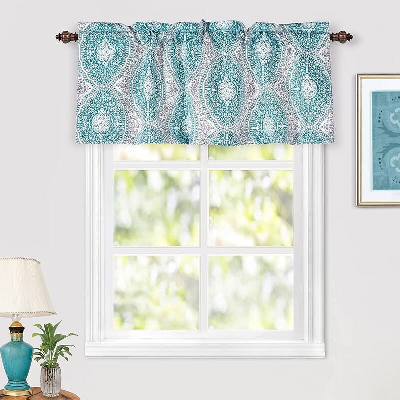 DriftAway Adrianne Pastel Damask Printed Window valance