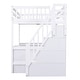 preview thumbnail 7 of 10, Full Size Loft Bed with Built-in L-Shaped Desk & 3-Tier Storage Shelves, Solid Wood Loft Bed Frame with Storage Staircase White
