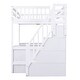 preview thumbnail 6 of 34, Full Size Wood Loft Bed with Built-in L-Shaped Desk, Three-Tier Storage Shelves, and Attached Storage Staircase