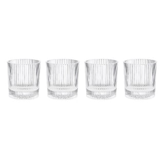 Oneida Wallingford 5-Piece Whiskey Set - Glass Decanter & 4 Glasses, Sophisticated Cut Design, Clear