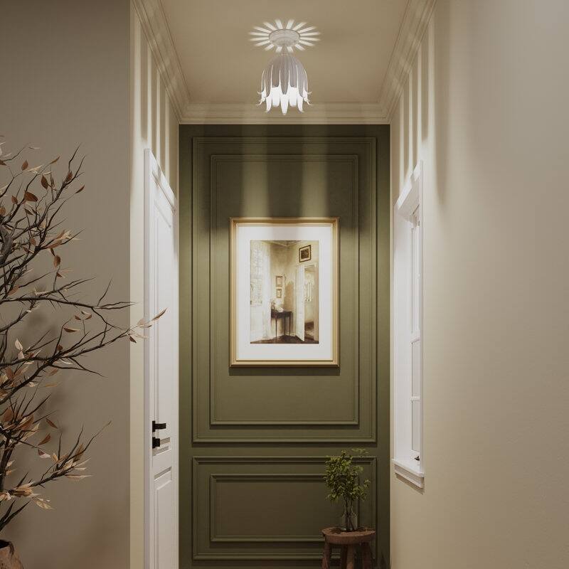 Acroma 1-Light Steel Dimmable Semi Flush Mount - N/A