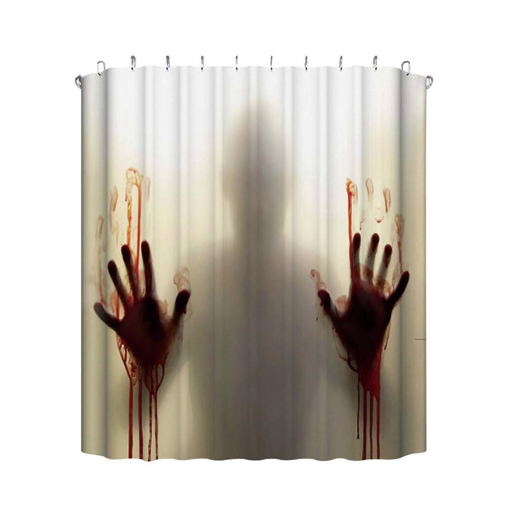 Waterproof Multiple Pattern with 12 Hooks Bathroom Halloween Decorations