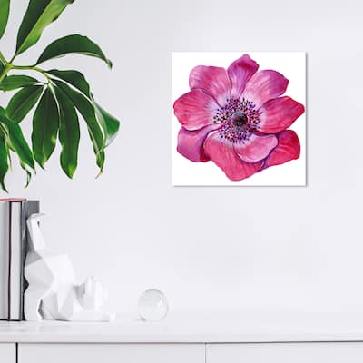 Wynwood Studio Canvas Floral and Botanical Transitional Magenta Floral Pink and Traditional Wall Art Canvas Print