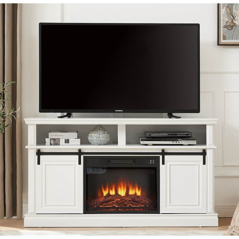 58.11 Inch Modern TV Stand with Fireplace