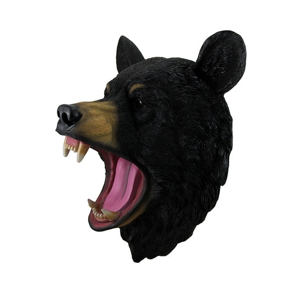 Shop Bearly A Roar Silent Snarling Black Bear Head Wall Mounted Statue 16 Inch On Sale Overstock 16751810