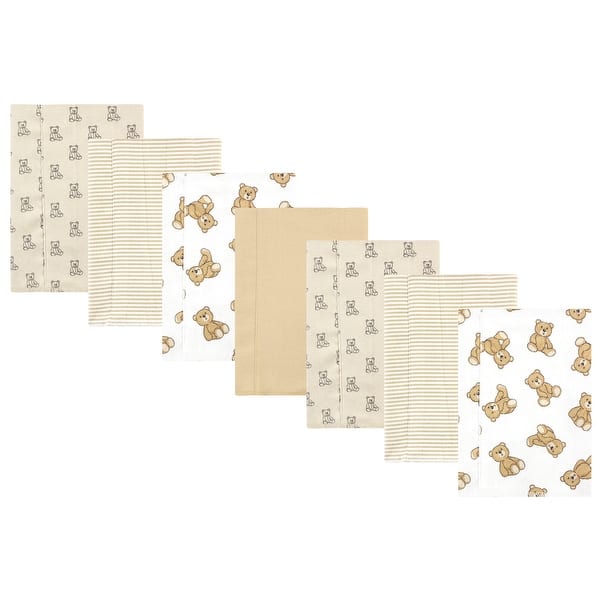 slide 1 of 1, Hudson Baby Cotton Flannel Burp Cloths, Teddy Bears 7 Pack, One Size - Teddy Bears 7 Pack - One Size One Size - Teddy Bears 7 Pack