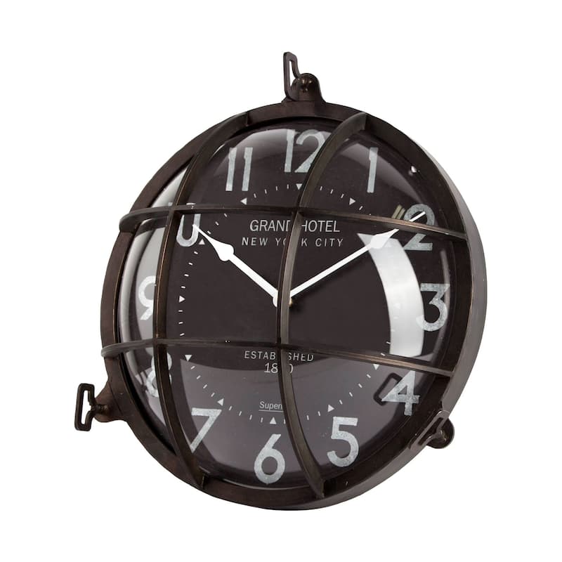 Mercana Bellmond 15" Round Large Industrial Wall Clock - 15.0L x 6.0W x 15.0H