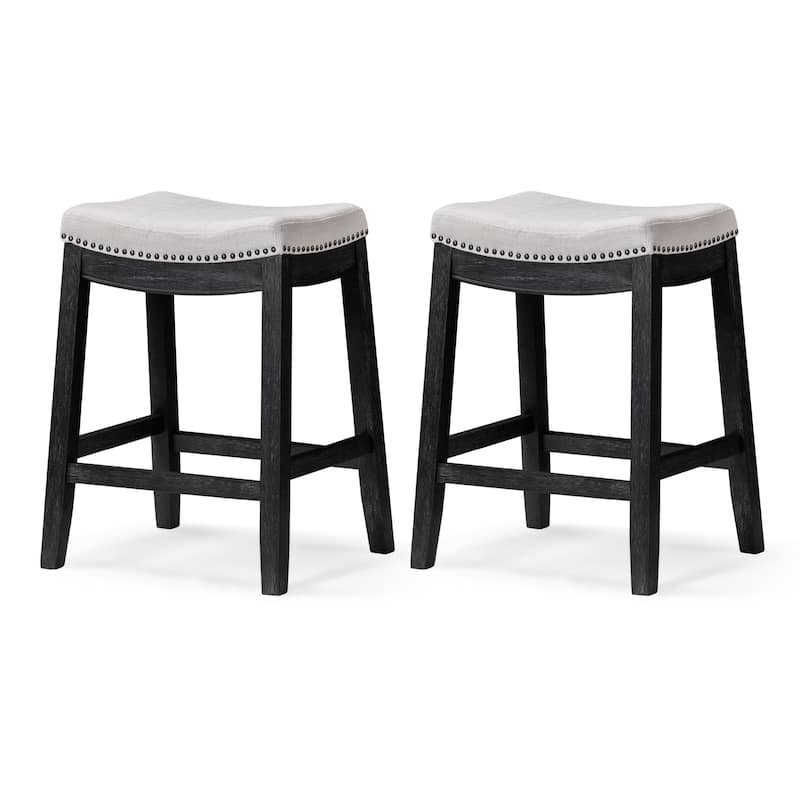 Maven Lane 26" Sophia Backless Counter Height Kitchen Stool - Set of 2 - Aged Black